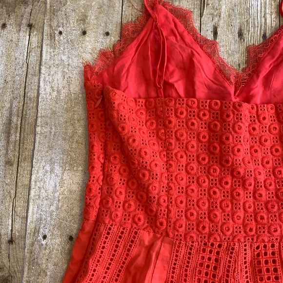 Red by Saks Fifth Avenue tangerine Romper Sz S/P - Picture 4 of 7